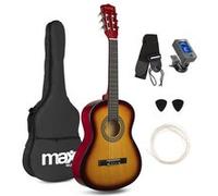 Max SoloArt Pack Guitare Classique Junior 3/4 - Sunburst, Enfant 8 à 12 ans Marron G