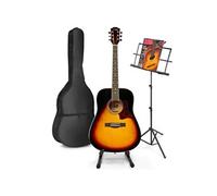 MAX SoloJam Western Guitare Acoustique avec Support de Musique et de Guitare - Sunburst, Idéal pour Débuter la Guitare