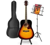 Guitare acoustique MAX SoloJam avec support de musique et de guitare - Sunburst