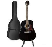 MAX SoloJam Western kit de démarrage pour guitare acoustique avec support de guitare - Noir Noir G