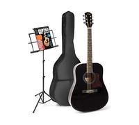 Guitare folk GENERIQUE MAX SoloJam Western set de démarrage pour guitare acoustique avec pupitre - Noir