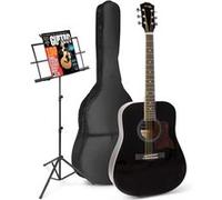 Guitare folk GENERIQUE MAX SoloJam Western set de démarrage pour guitare acoustique avec pupitre - Noir