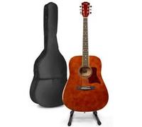 MAX SoloJam Western set de démarrage pour guitare acoustique avec support de guitare - Brun