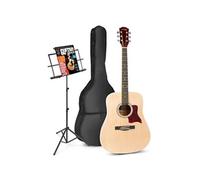 Guitare folk GENERIQUE MAX SoloJam Western set débutant pour guitare acoustique avec pupitre - Bois, idéal pour débuter la guitare