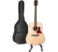 MAX SoloJam Western starter set de guitare acoustique avec support de guitare - Bois, idéal pour débuter la guitare Marron G