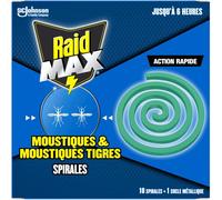 Max Spirales - Anti-Moustiques & Moustiques Tigres - Action Rapide - Protection Efficace En Extérieur - 10 Spirales + 1 Socle Métallique
