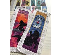 MAX STITCH DESIGN - Lot de 12 marque-pages en coton Aida 14 fils 30 x 100 points, 8,5 x 12 cm chacun - Kit de point de croix avec marque-pages - Pour enfants et adolescents - Non pliable