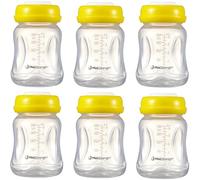 Max Strength Pro Ensemble de bouteilles de lait maternel 6pièce avec anti-fuite Couvercle, 170,1 gram 180 ml réutilisable bouteilles à goulot large, sans BPA, au congélateur et au lave-vaisselle