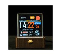 -Max Tech Crystal Display avec Affichage Météo, Horloge, Cours de la Bourse, Cryptomonnaies, Bitcoin et Forex : une Idée Cadeau