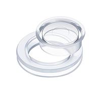 Max-Tonsen Anneau de Trou de Parapluie en Silicone de Taille Standard et Ensemble de Capuchons pour Table de terrasse en Verre à l'extérieur, 5,1 cm (Transparent)