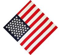 Max-Tonsen Écharpe carrée unisexe en coton de 50 x 50 cm - Motif drapeau américain à rayures et étoiles - Bandana hip-hop - Style 1