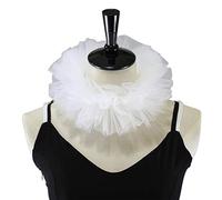 Max-Tonsen Maille Petit Collier Bouffant Décoré Faux Collier Femmes Tulle Moelleux À Volants Faux Col Couches Maille Cosplay Costume Clown Tour De Cou-Blanc