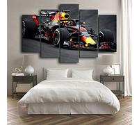 Max Verstappen F1 Racing Frames, Tableau Multi Panneau 5 Parties Impression sur Toile 5 Pieces Tableau Decoration Murale Salon Decor 150X80 Cm Format XXL