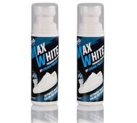 Max White Blanchisseur de Baskets | Cirage Blanc 75ml pour Chaussures en Cuir & Toile | Restaure le Blanc d’Origine | Résistant à l’Eau | Applicateur Éponge Facile (Lot De 2)