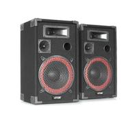 MAX XEN3508 Paire d'Enceintes Passives 8", Puissance de 2X 500 Watts, SPL 110dB, Caisse Solide pour Le Transport, Larges Poignées et Coins de Protections, Parfait pour Utilisation Mobile