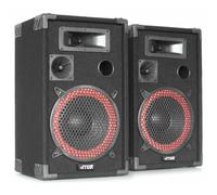 MAX XEN3508 Paire d'Enceintes Passives 8", Puissance de 2X 500 Watts, SPL 110dB, Caisse Solide pour Le Transport, Larges Poignées et Coins de Protections, Parfait pour Utilisation Mobile
