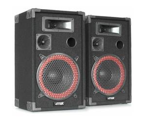 MAX XEN3508 Paire d'Enceintes Passives 8", Puissance de 2X 500 Watts, SPL 110dB, Caisse Solide pour Le Transport, Larges Poignées et Coins de Protections, Parfait pour Utilisation Mobile