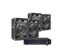MAX12 Ensemble Kit Sono DJ avec 4x enceintes et amplificateur Bluetooth 2800W - idéal pour animer vos soirées