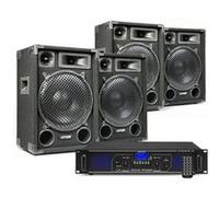 MAX12 Ensemble Kit Sono DJ avec 4x enceintes et amplificateur Bluetooth 2800W - idéal pour animer vos soirées Bleu G