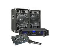 MAX12 Pack Sonorisation, un amplificateur et une table de mixage - 1200 Watts, un kit pour une soirée karoaké