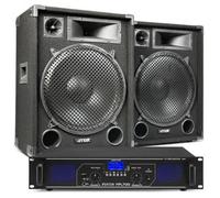 MAX15 Combinaison d'enceintes DJ et d'amplificateurs Bluetooth 2000W - idéal pour animer vos soirées