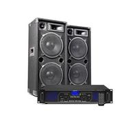 MAX210 Kit Sono DJ et Amplificateur Bluetooth 2000W - Un Kit Sono Complet pour Débuter et Animer Vos Soirées