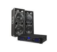 Enceintes, baffle et amplis DJ Skytec Max212 - Ensemble D'enceintes 1500 W Avec Amplificateur