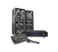 MAX212 Kit Sono DJ, Amplificateur et Table de Mixage - 2800W, Kit Parfait pour Débutant et Professionnels, Idéal pour Animer Vos Soirées Black