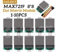 MAX7219 8*8 Module matriciel Module de microcontrôleur de lumière rouge Module d'affichage MCU Module de contrôle d'affichage LED MAX7219 8-8