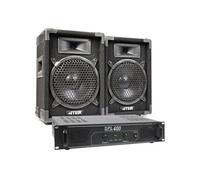 Enceinte Sono DJ GENERIQUE MAX8 Kit Sono DJ Ensemble complet de haut-parleurs avec amplificateur 400W - idéal pour animer vos soirées