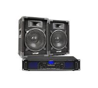 MAX8 Kit Sono DJ et amplificateur Bluetooth 800W - idéal pour les DJs mobiles et animer vos soirées Bleu G
