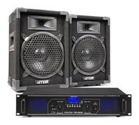 MAX8 Kit Sono DJ et amplificateur Bluetooth 800W - idéal pour les DJs mobiles et animer vos soirées Bleu G