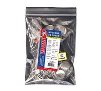Maxant - 50 boutons à recouvrir argent 45mm - Kit avec outil inclus pour customiser vos propres boutons à dos plat ou avec œillets - Facile à utiliser - Parfait pour les tissus légers