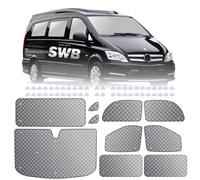 MaxAwe Lot de 10 stores thermiques internes pour VITO II W639/Viano SWB L2 2003-2014, kit de protection solaire, protection d'écran avant, pare-soleil d'été et housse d'isolation d'hiver pour