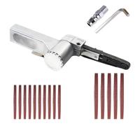 MaxAwe Ponceuse à bande, outil de polissage, ponceuse à bande d'air, bandes abrasives, 330 x 10 mm, lime pneumatique avec 25 bandes abrasives, vitesse réglable, max 16000 tr/min