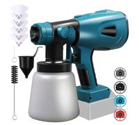 MaxAwe Système de pulvérisation de peinture sans fil, pistolet à peinture électrique pour batteries Makita 18 V, pistolet à peinture avec 4 buses et 3 cartouches de pulvérisation, pistolet à peinture