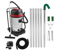 MAXBLAST Aspirateur Industriel 80 L 3000W Moteur Triple Sec & Humide Perche Gouttières 1,2 à 7,2 m Tuyau 5 m Caméra d'Inspection Temps Réel Zoom 4X Embouts en Aluminium [Sac de Transport Inclus]