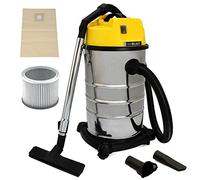 MAXBLAST Aspirateur Industriel de 30 Litres 1400W en Acier Inoxydable et Accessoires, Aspirateur Sec & Humide, Sac à poussière Offert