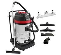 MAXBLAST Aspirateur Industriel de 80 L en Acier Inoxydable 3000W & Embout d’Aspiration 5 Accessoires Nettoyage Sec & Humide Eau & Poussière Professionnel 4 roulettes Haute Puissance