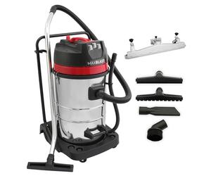 MAXBLAST Aspirateur Industriel de 80 L en Acier Inoxydable 3000W & Embout d’Aspiration 5 Accessoires Nettoyage Sec & Humide Eau & Poussière Professionnel 4 Roulettes Haute Puissance
