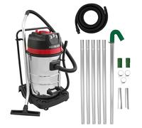 MAXBLAST Aspirateur Industriel de 80 L Sec & Humide en Acier Inoxydable Tuyau en EVA PE de 5 m Perche de Nettoyage Gouttières Filtre en Tissu Moteur 3000 W Câble de 9 m [4 Accessoires & Sac Inclus]