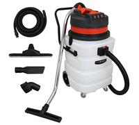 MAXBLAST Aspirateur Industriel de 90 L Sec & Humide en Acier Inoxydable Tuyau en EVA PE de 5 m Filtre en Tissu Moteur Triple de 3000 W Câble de 6,5 m Outil de Nettoyage [4 Accessoires & Sac Inclus]