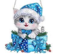 MAXBYE Diamond Painting Art Pendentif Chat Mignon, Diamond Painting Hanging Images de Fenêtre avec Chaîne, Broderie Diamant Pendentif pour Adulte Diamant Art Porte et Fenêtre Décoration 20x20 cm