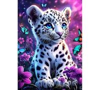 MAXBYE Diamond Painting Kits pour Adulte, 5D Panthère des Neiges Peinture Diamant Complet Kits pour Débutant, Gemme Point de Croix Crystal Crafts Home Wall Decor Cadeaux 12x16 Inch