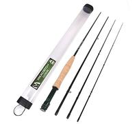 Maxcatch Explorer Graphite Fly Canne à pêche 4 pièces 9 Pieds avec Im6 Blank en carbone, rigide Chromé guides, une prise en main en liège (Taille : 3/4/5/6/8wt , Green
