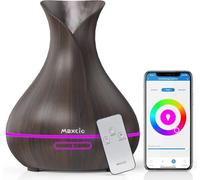 Maxcio Diffuseur d'Huiles Essentielles WiFi, Humidificateur d'Air Compatible avec Alexa et Google Home, Diffuseur Électrique Connecté avec Lumières Colorées, Minuterie et Contrôle à Distance sur l’APP
