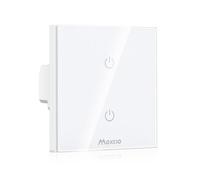 Maxcio Interrupteur Connecté WiFi 2 Canaux Compatible Alexa [Fil Neutre] | Interrupteur Mural Intelligent Double Compatible Google Home, Commande Vocale, Minuterie & Partage Pour Éclairage