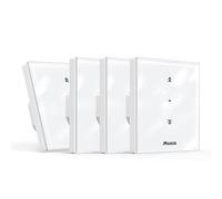 Maxcio Interrupteur Connecté WiFi Volet Roulant 80x80mm Alexa [Fil Neutre] | Interrupteur Intelligent Pour Rideau Avec Contrôle De Pourcentage Compatible Google Home, Commande Vocale & Minuterie
