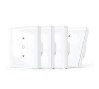 Maxcio Interrupteur Connecté WiFi Volet Roulant Gen 6.1 [Fil Neutre]-4er | Interrupteur Pour Rideau Avec Contrôle De Pourcentage Compatible Alexa, Google Home, Commande Vocale & Minuterie 2.4G