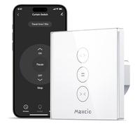 Maxcio Interrupteur Connecté WiFi Volet Roulant Tactile 1er [Fil Neutre] | Interrupteur Intelligent Pour Store & Rideau Compatible Alexa, Google Home, Commande Vocale, Minuterie & Partage